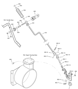 Chute Rod Diagram and Parts List for 1695361-6240810X54 2007 Briggs and Stratton Snow Blower